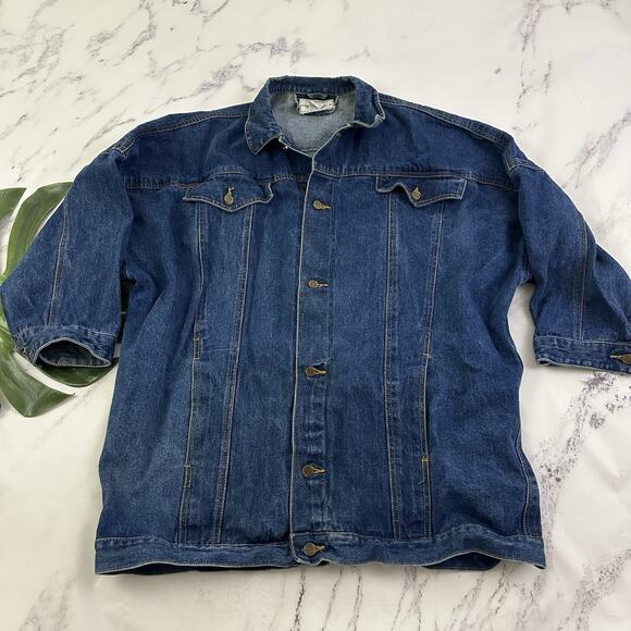 East West Womens Vintage 80s Denim Jean Jacket Plus Size 2x Butterfly Beaded - Picture 2 of 13